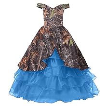 Camo and Blue Wedding Guest Formal Dress with Sleeves