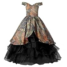 Camo and Black Flower Girl Pageant Dress