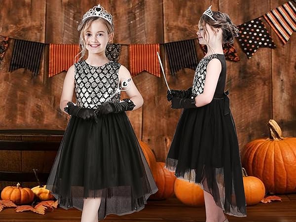 girls black princess dress