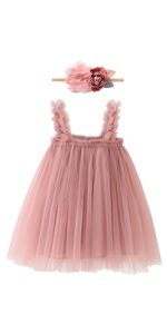 Toddler Baby Girl Tutu Tulle Princess Summer Dress+Flower Headband Party Photoshoot