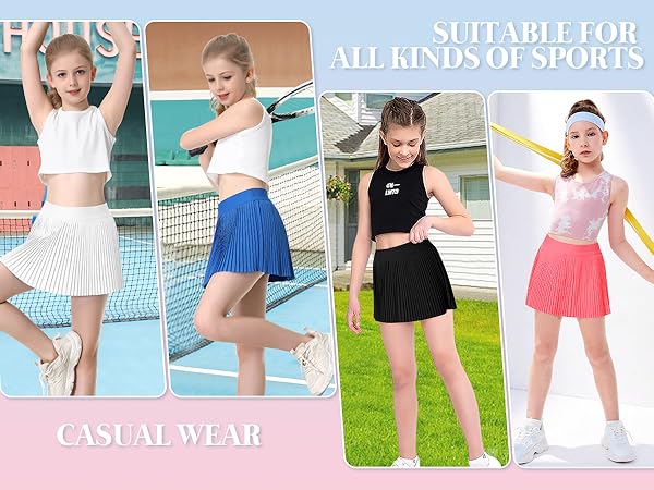 girl ruffle shorts quick dry skorts girl''s casual  summer teen skort kid skorts sports sport 