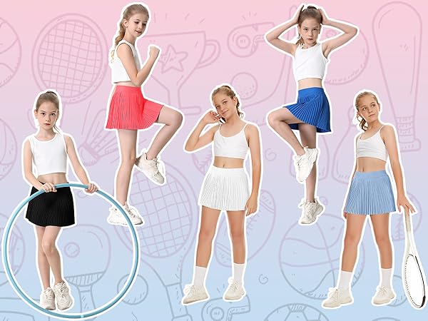 girl ruffle shorts quick dry skorts girl''s casual  summer teen skort kid skorts sports sport 