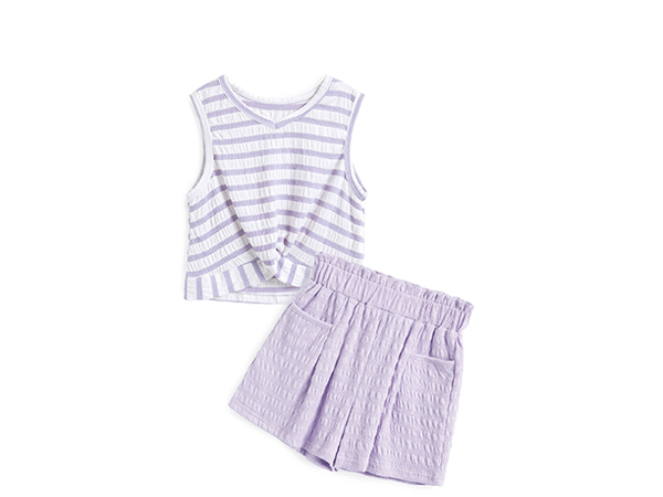 Tie knot top&amp;shorts set