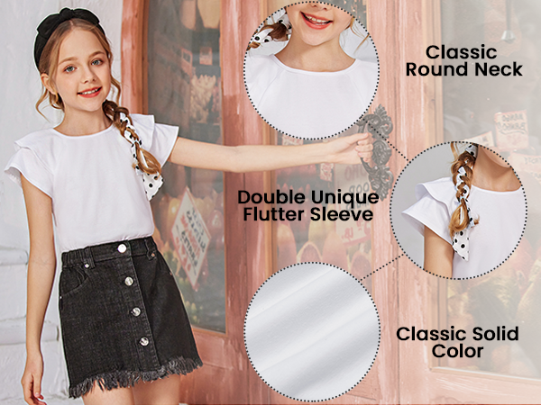 Details of girls white blouse