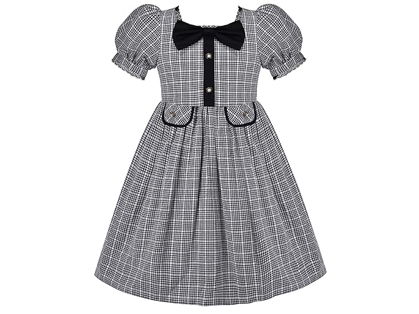 girls black plaid dress