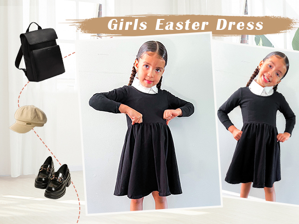 Black Long sleeve dress for girls