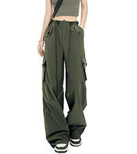 Kiench Teen Girls Cargo Pants Wide Leg Baggy Y2K Pants with Pockets