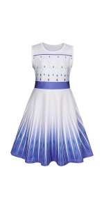 Elsa Dress for Girls Casual Summer Sleeveless A-Line Swing Sundress Playwear Twirling Midi Dresses