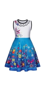 Girls Mirabel Dress Casual Summer Sleeveless A-Line Swing Sundress Playwear Twirling Princess Dress