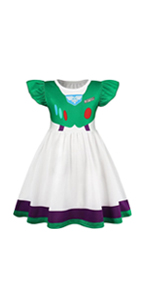 Girls Buzz Lightyear Dress Kids Buzz Lightyear Costume Toy Story Outfit Halloween Birthday Dress Up