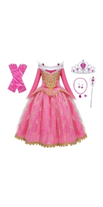 Princess Aurora Dress for Girls Sleeping Beauty Dress Up Kids Aurora Costume Birthday Outfits