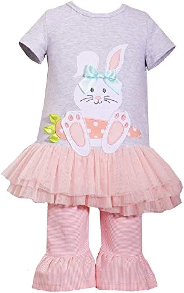 Bonnie Jean Toddler Girl's Easter Outfit Bunny Top and Leggings Set