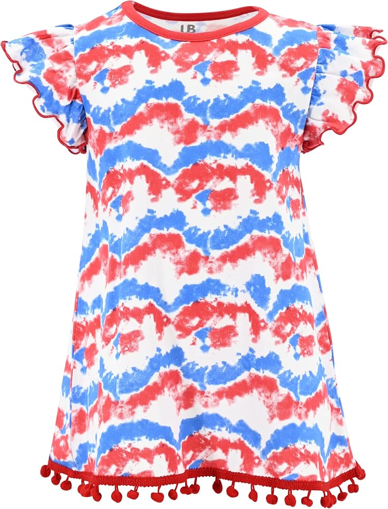 Unique Baby Tie Dye Girls 4th of July Outfits for Girls Patriotic Dresses