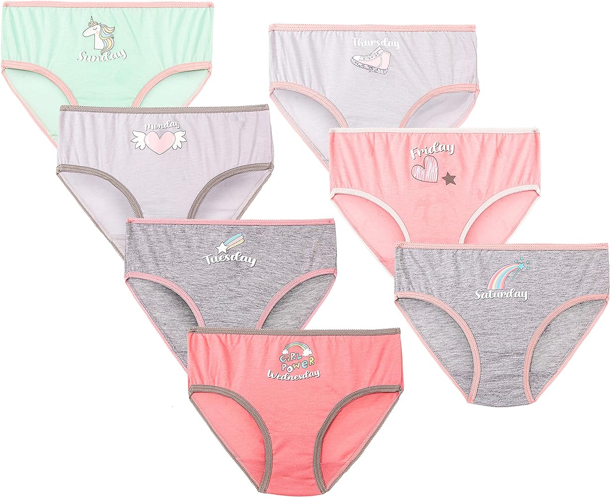 Underwear Set Little Girls, Big Girls & Teens 7 Pack Kids Panties