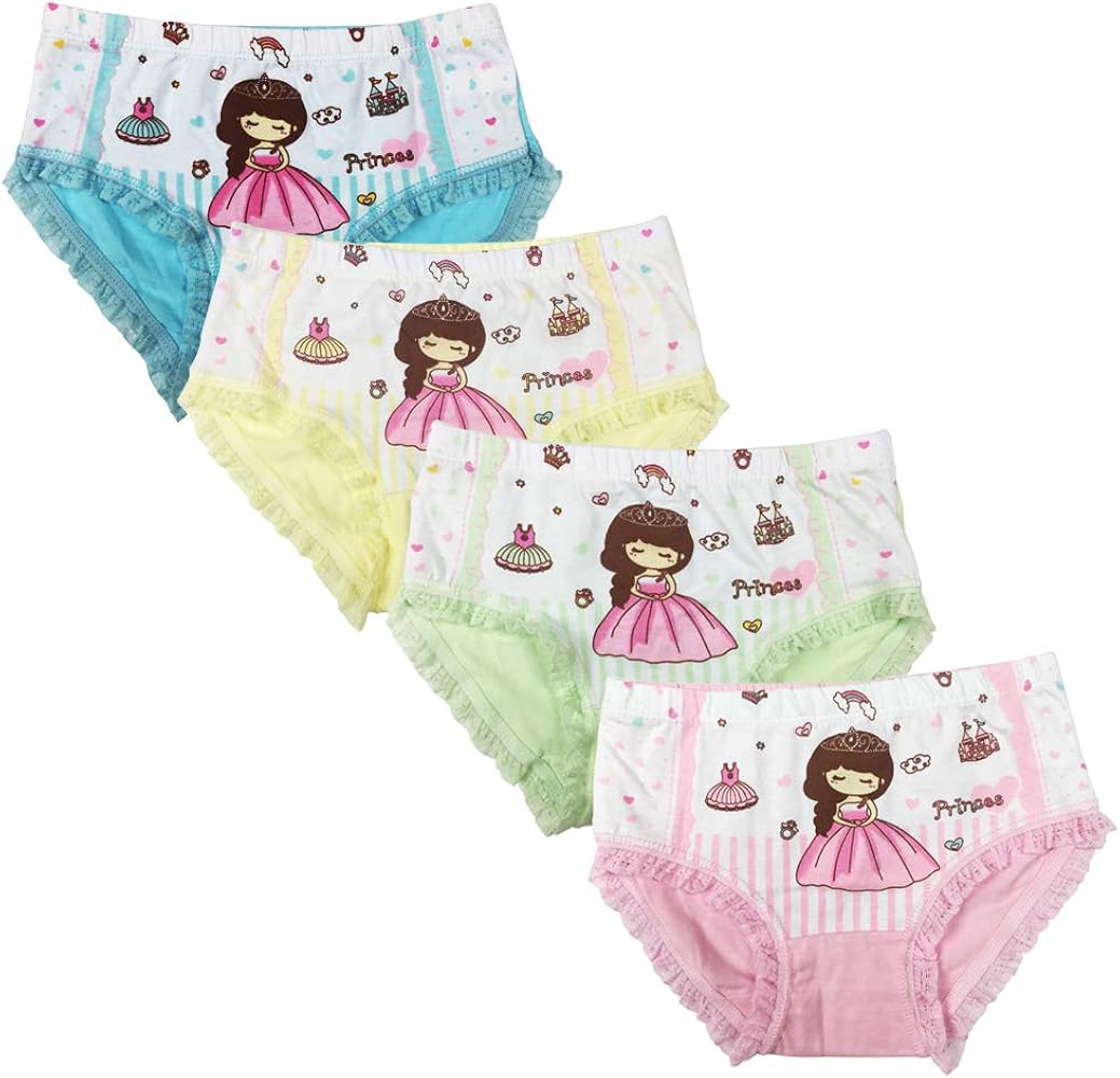 Big Girls Briefs Cotton Underwear Kids Comfy Princess Panties Children Underpants Size 9-11 Years (Pack of 4) (PRINCESS ONE, 9-11Years)