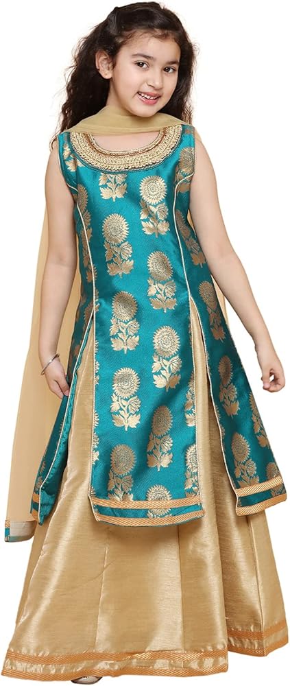 AJ DEZINES Kids Silk Blend Indian Lehenga Choli Dress for Girls