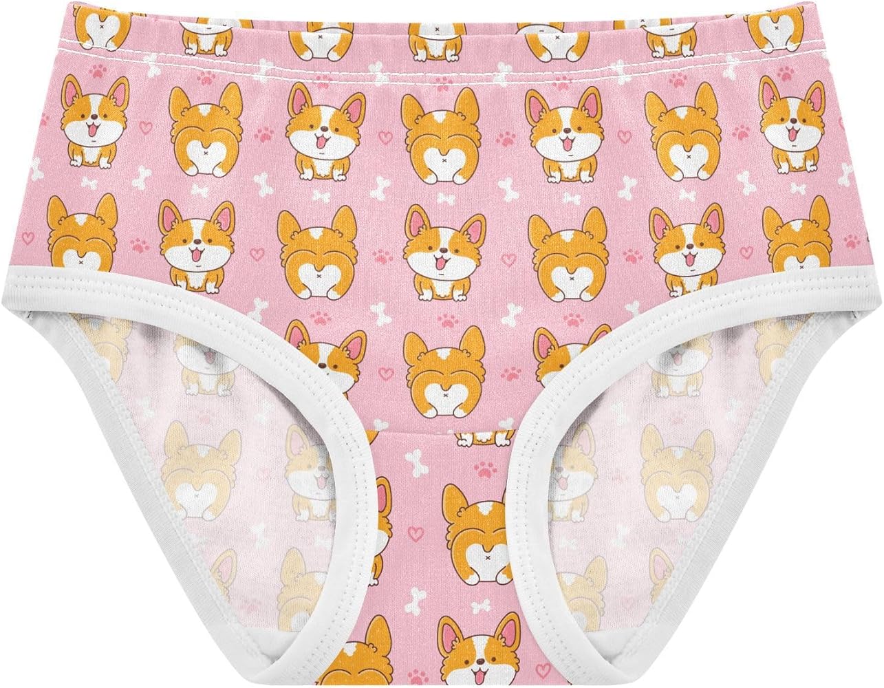 Aflyko Animal Girls' Briefs Corgi Butt Paw Print Heart Baby Panties Kids Underwear