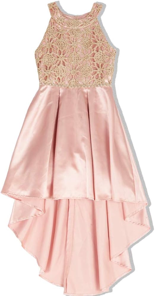 Speechless Girls' Circle Neck Party Dress with High-Low Hemline