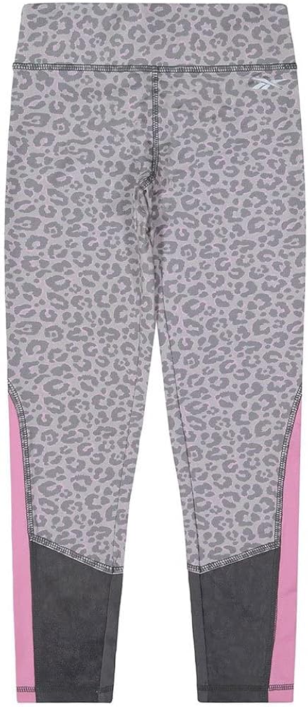 Reebok Girls' Basic Active Athletic Performance Leggings/Yoga Pants-Full Length, Castlerock, L(12)