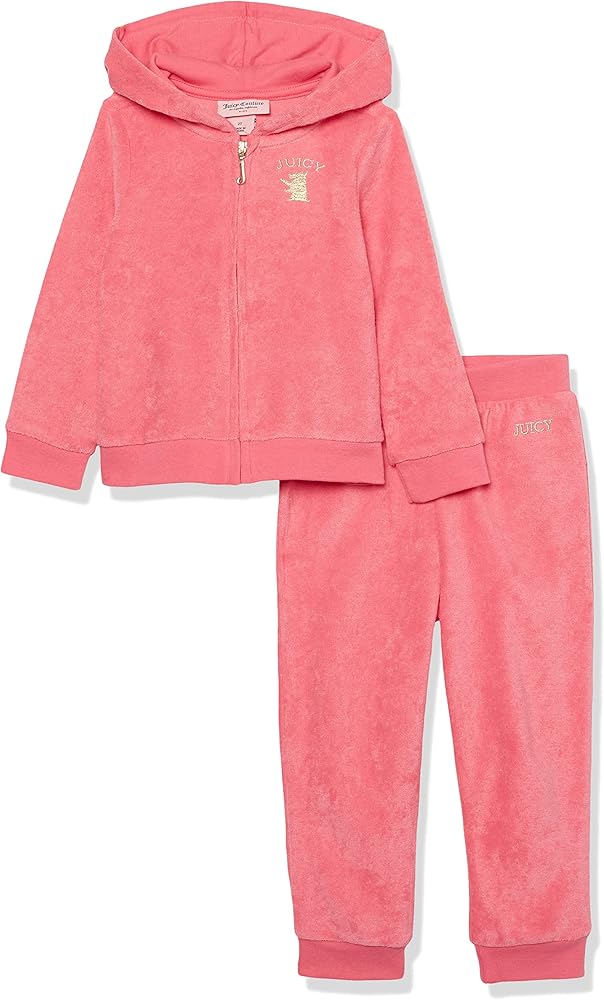 Juicy Couture Girls 2 Pieces Hooded Jog Set