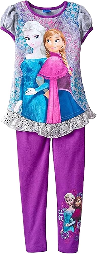 Disney Frozen Little Girls' Floral Top & Leggings Set & Tote - 3 Piece Gift Set (6X)