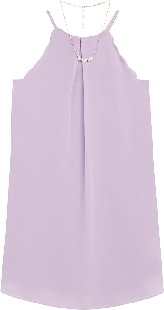 Amy Byer Girls' Sleeveless Scalloped Edge Shift Dress