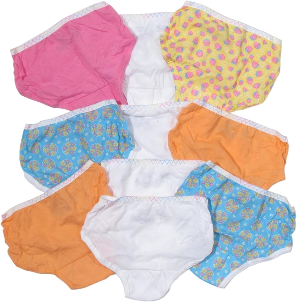 Fruit of the Loom Girls Cotton Brief Panties 10-Pack (4-16 Years) Assorted, 4