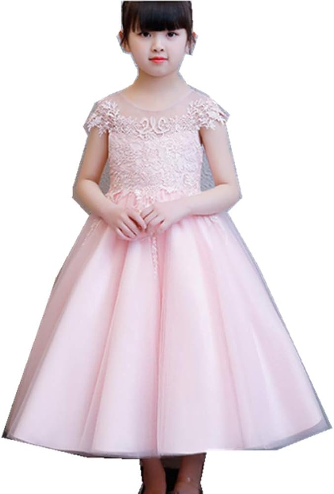 Girls Wedding Pageant Dress Hi-Low Lace Bridesmaid Flower Girl Dresses