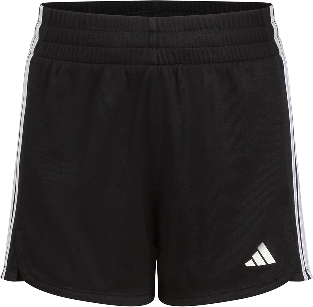 adidas Girls' 3-Stripes Mesh Shorts