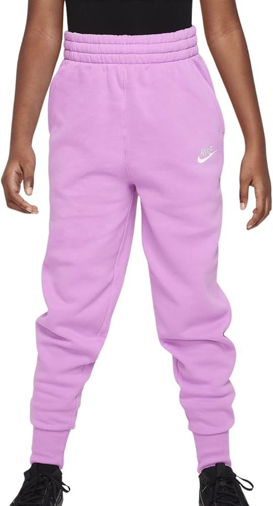 Nike Sportswear Club Fleece (Girls') High-Waisted Fitted Trousers Big Kids Size- S