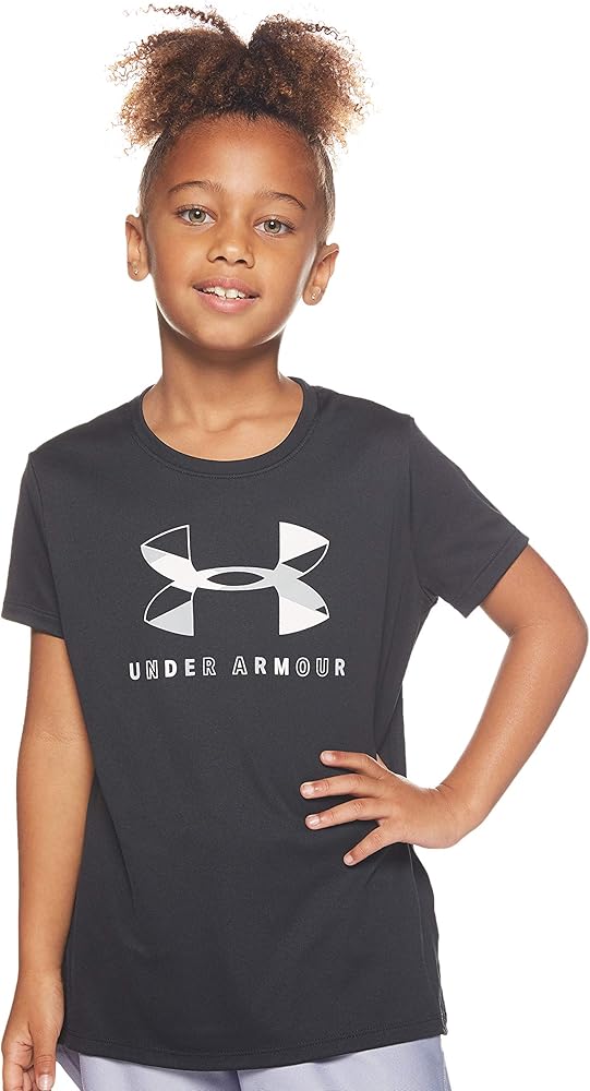 Under Armour Girls' Big Logo Tech Short-Sleeve Training Workout T-Shirt