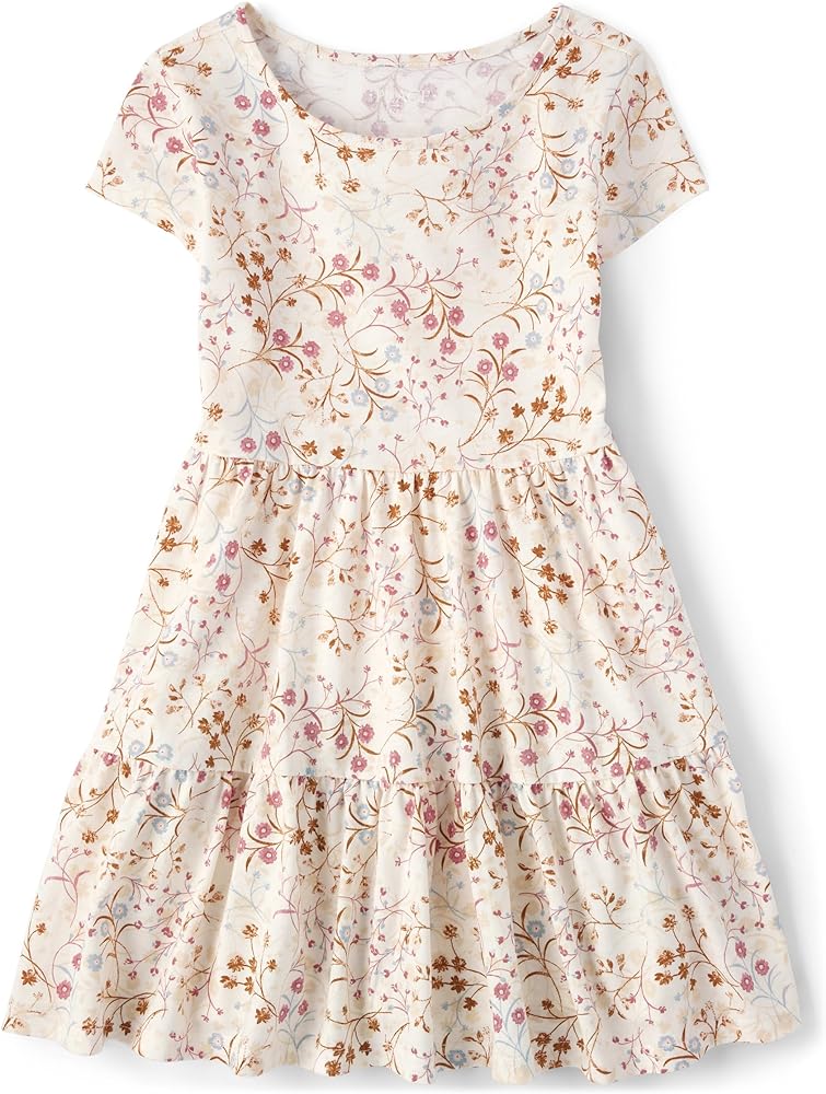 The Children's Place girls Floral Tiered Dress