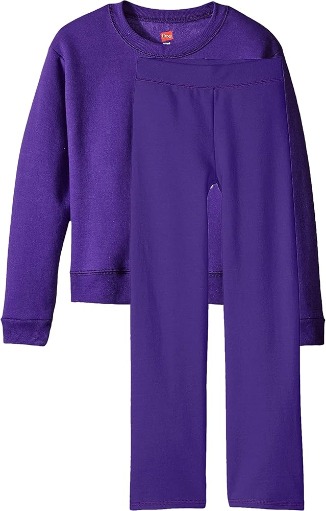 Hanes Girls Hanes Girls' Fleece Sweatshirt And Open Leg Fleece Sweatpant Value Pack