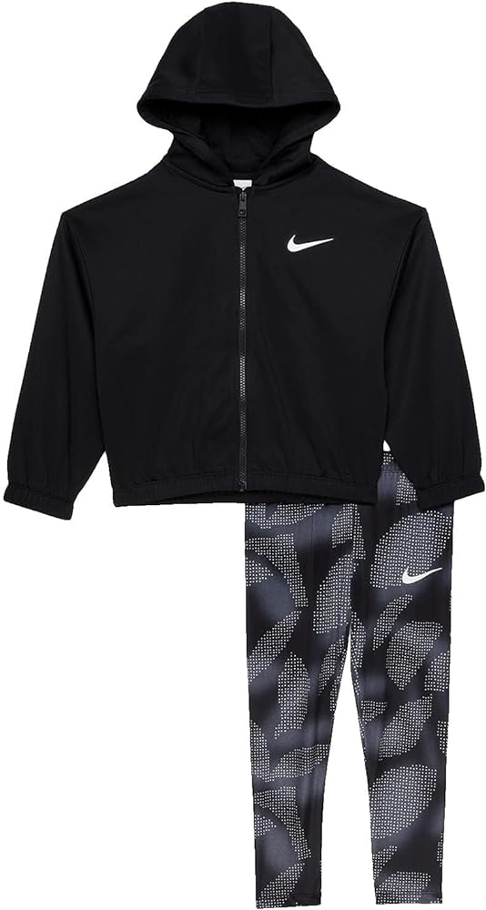 Nike Girl's Therma Set with All Over Print Leggings (Little Kids) Black 5 Little Kid