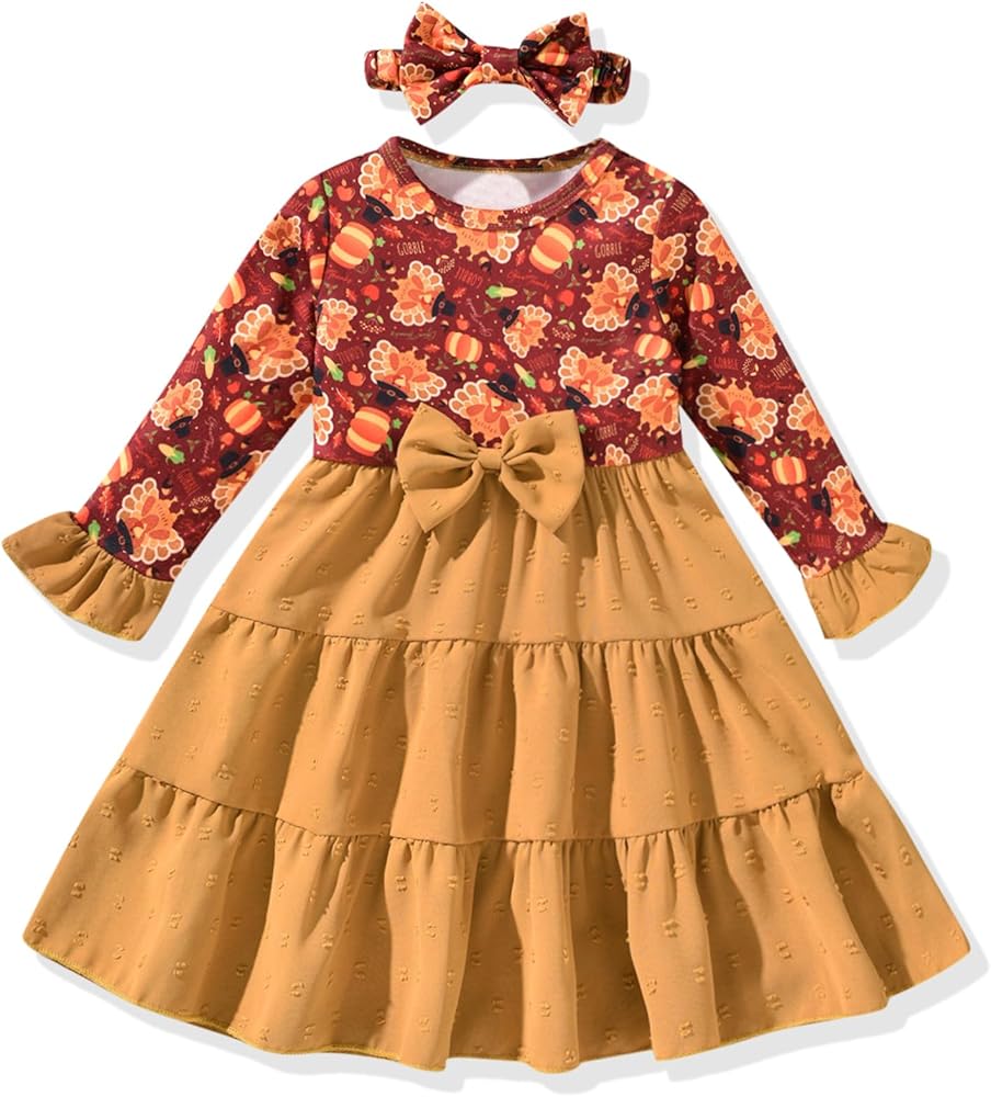 Unutiylo Toddler Girl Thanksgiving Dress