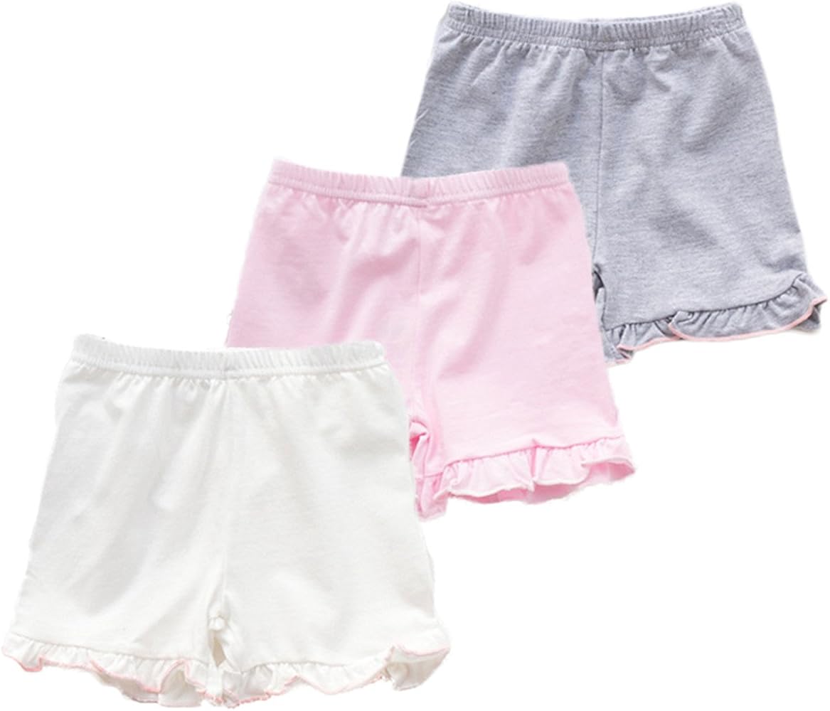 3Pcs Little Girls Kids Waves Soild Slim Elastic Safety Short Panties Underwear