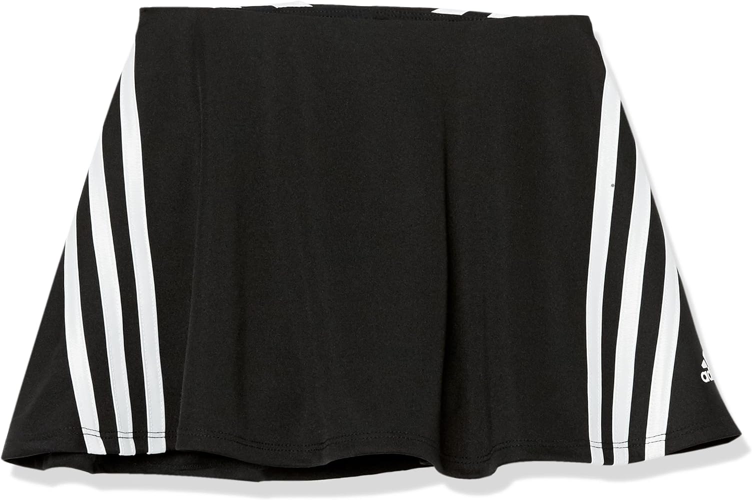 adidas Girls' 3-Stripe Flounce Knit Skorts Tennis Skirt, Black, 4