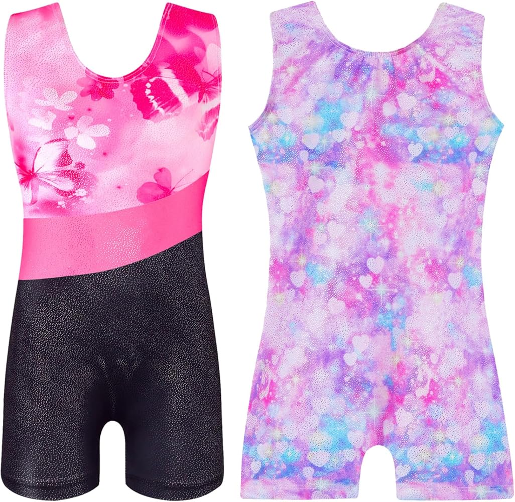 Domusgo Bundle of Flower and Love Girls Gymnastics Leotards Size 3t 4t