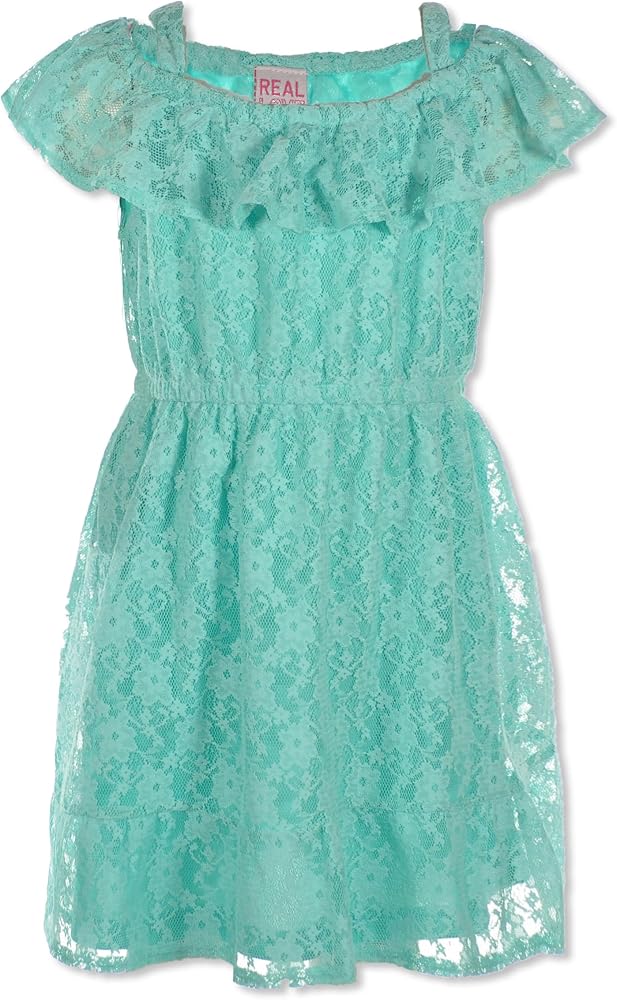 Real Love Girls' Laser-Cut Lace Dress