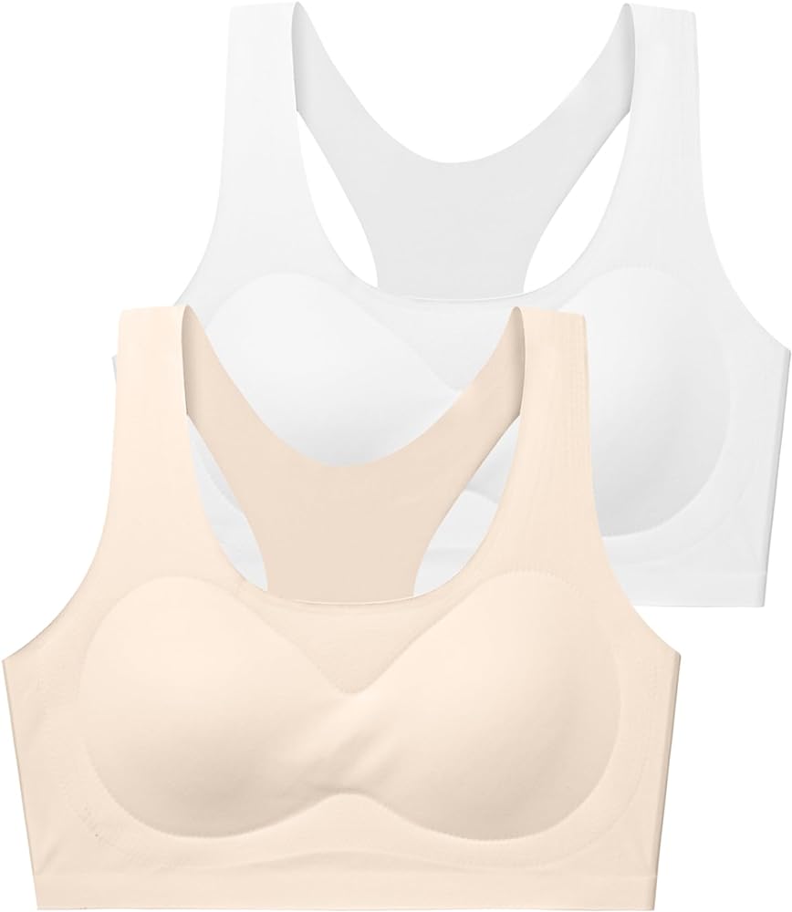 SALIA GIRL Training Girls bras for Teens 10-16 Racerback Seamless Design with Removable Soft padding bras