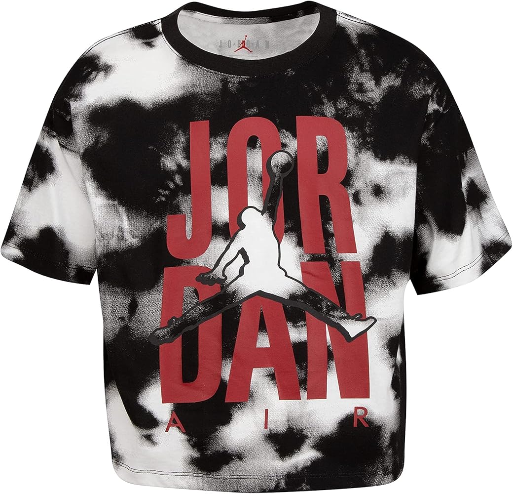 Jordan Girl's Tie-Dye Air Tee (Little Kids) Black/Tie-Dye 4 | XXS