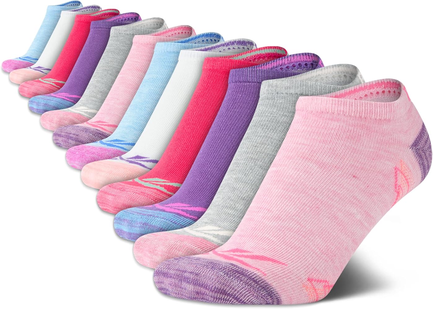 Reebok Girls’ Lightweight Comfort Athletic Low Cut Socks (12 Pack)