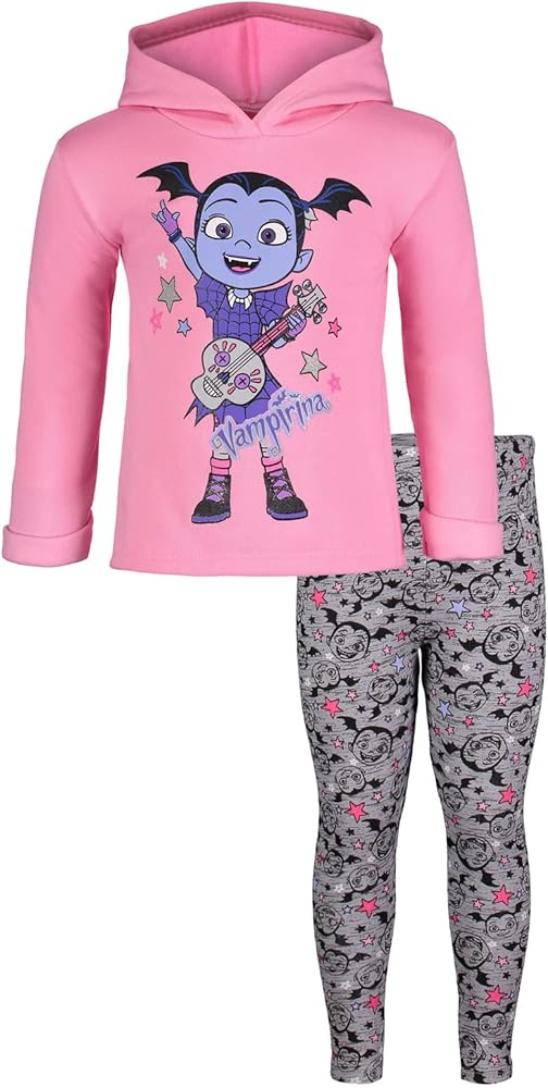 Disney Vampirina Girls Pullover Fleece Hoodie and Leggings Outfit Set Toddler to Big Kid