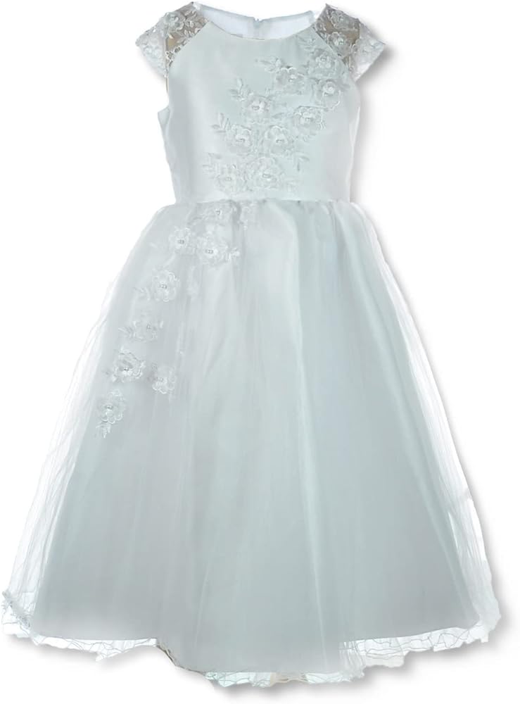 Bonnie Jean Girls' Flower Cascade Communion Dress