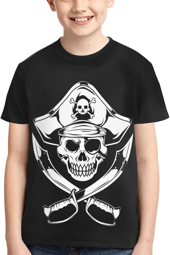 Be Captain and Pirate Boys Girls Shirts Kids Short Sleeve Classic Crewneck Top Tee