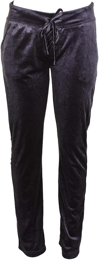 Material Girl Active Juniors' Lace-Up Velour Lounge Pants (Heather Charcoal, Medium)