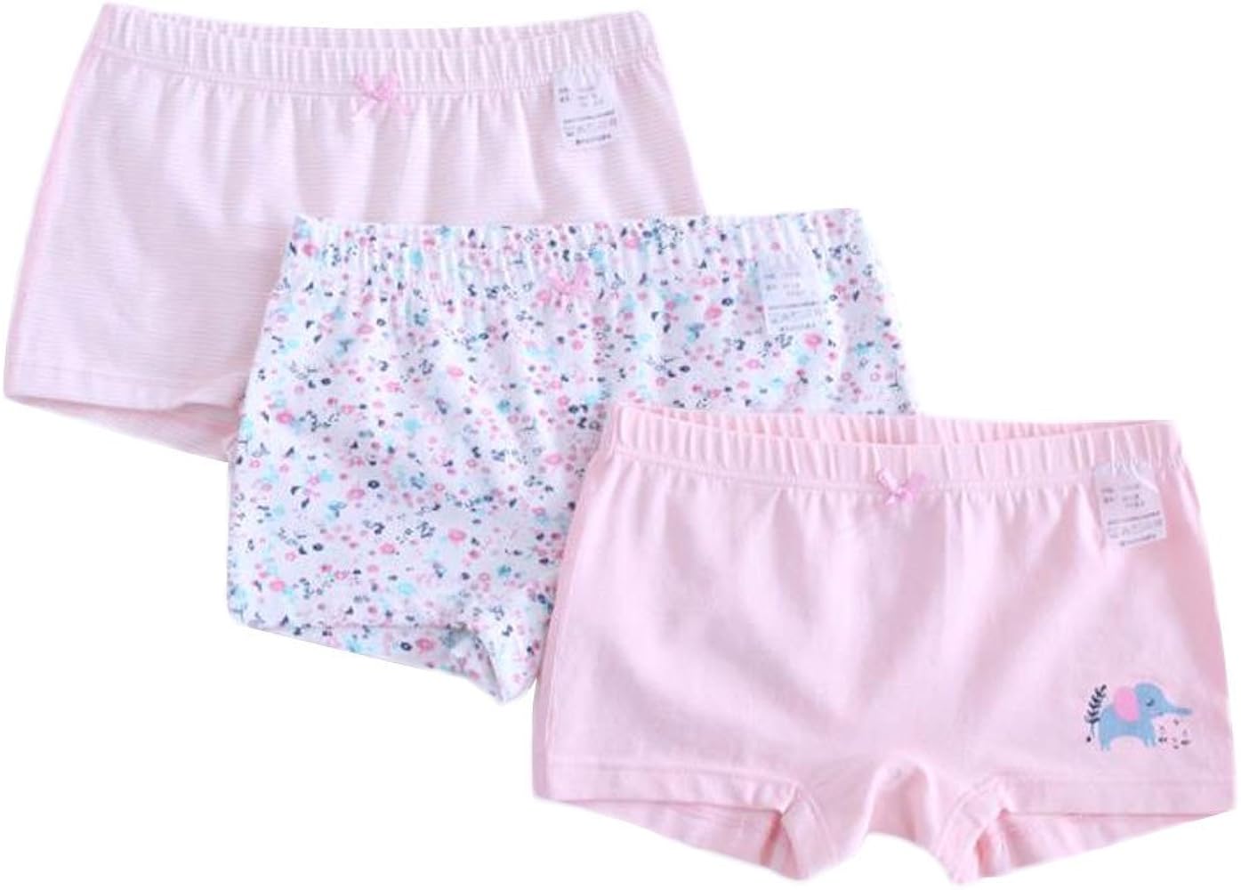 Organic Cotton Baby Girls Underwear 3 Pack Toddler Undies Kids Short Briefs Children Underpants