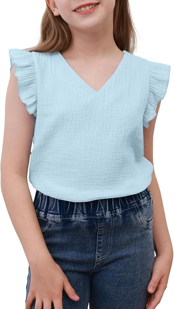 blibean Tween Girls 2024 Cotton Ruffled Tshirt Size 6-15 Years