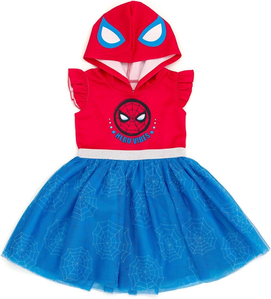 Marvel Spider-Man Spider-Gwen Ghost Spider Girls Mesh Cosplay Tulle Dress Little Kid to Big Kid