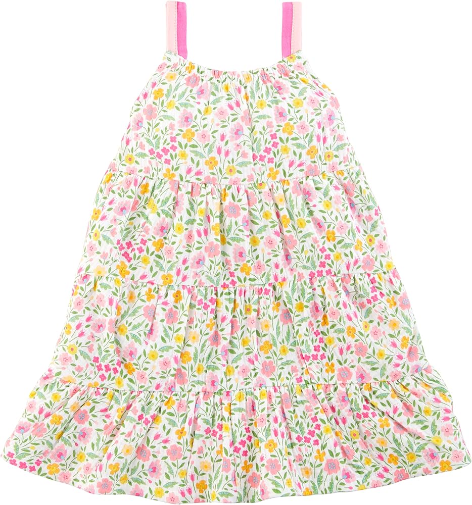 Mud Pie One Size Girls Floral Tiered Dress